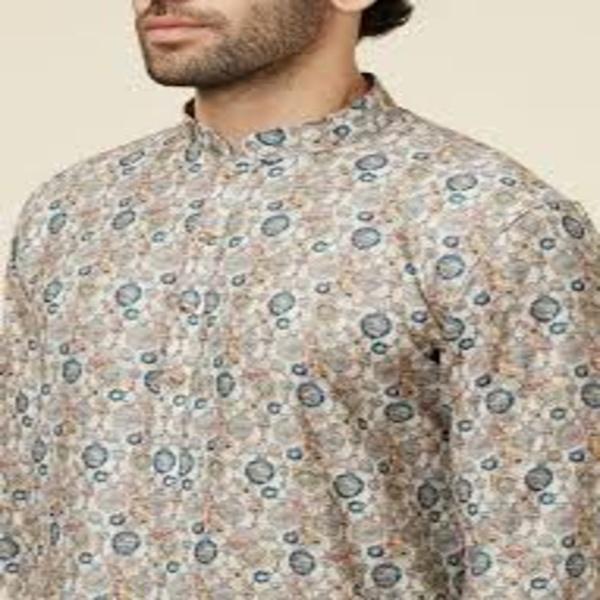 Soft Beige Jaal Patterned Kurta