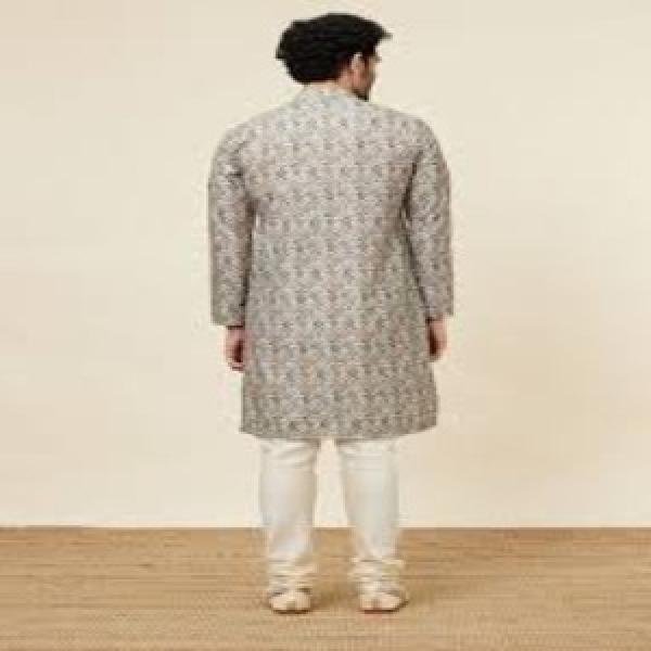 Soft Beige Jaal Patterned Kurta