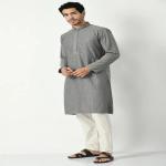Grey Chikankari Straight Kurta Set