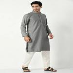 Grey Chikankari Straight Kurta Set