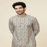 Soft Beige Jaal Patterned Kurta